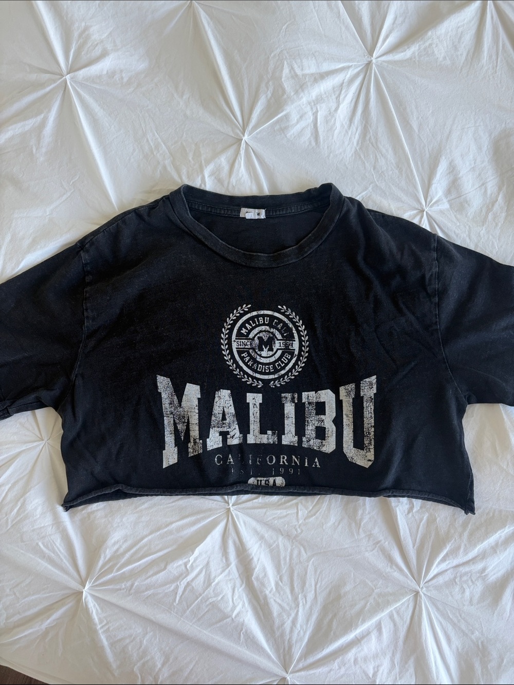 Garage Malibu California Black Cropped Tee